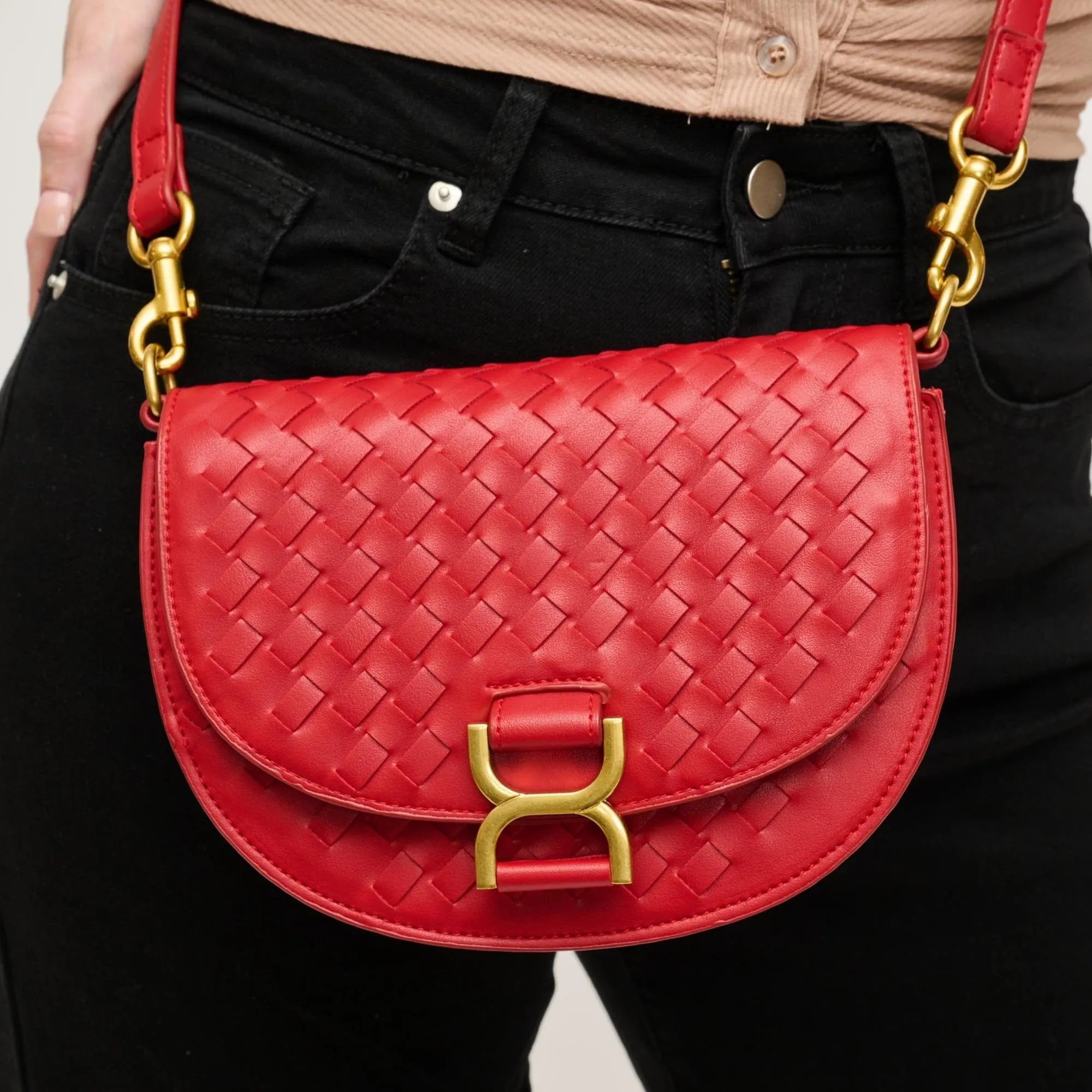 29049 Alise Woven Crossbody Bag Easy Match Urban Daily Life