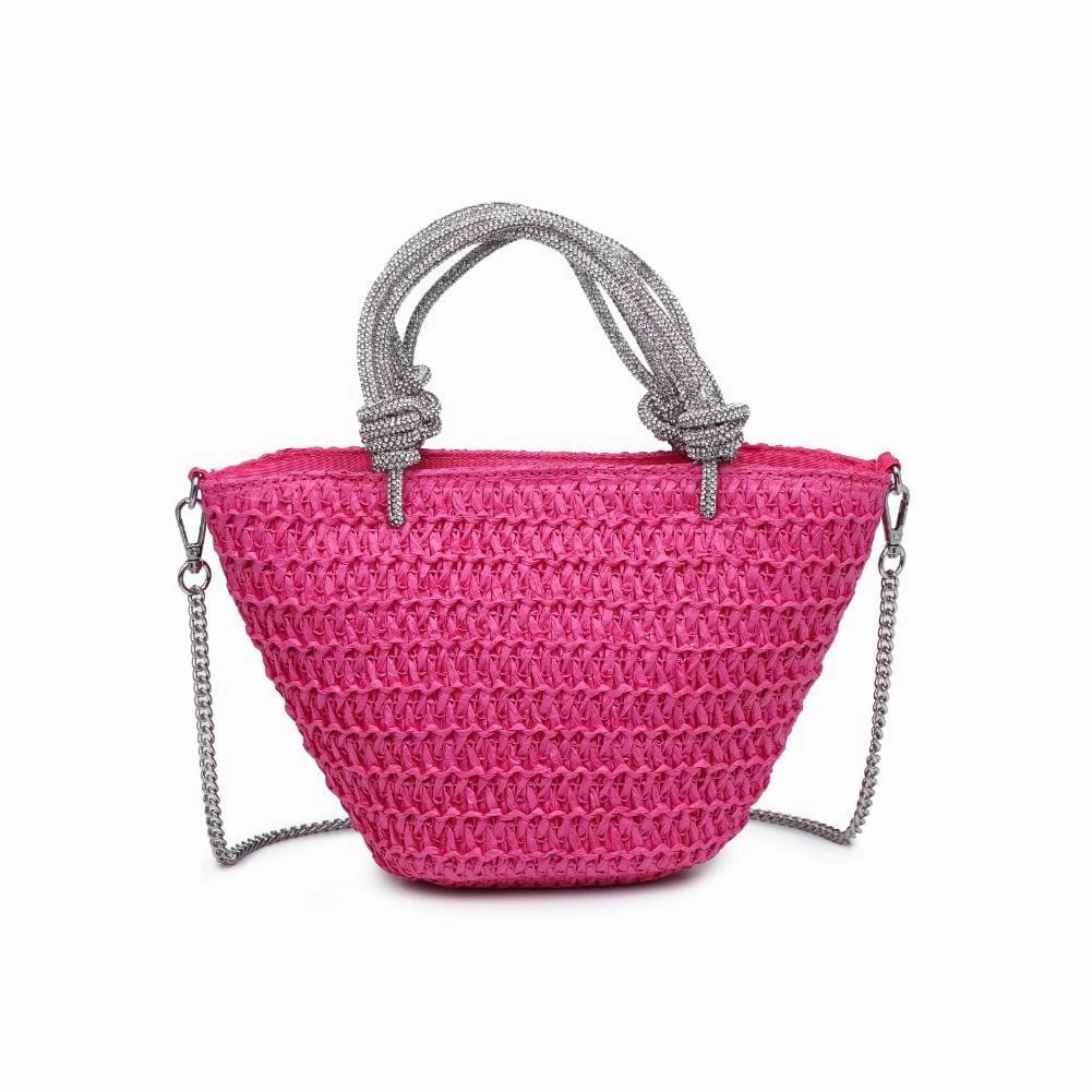 34243 Gaia Mini Straw Tote With Rhinestone Handle Compact Gear Comfort Carry Gear