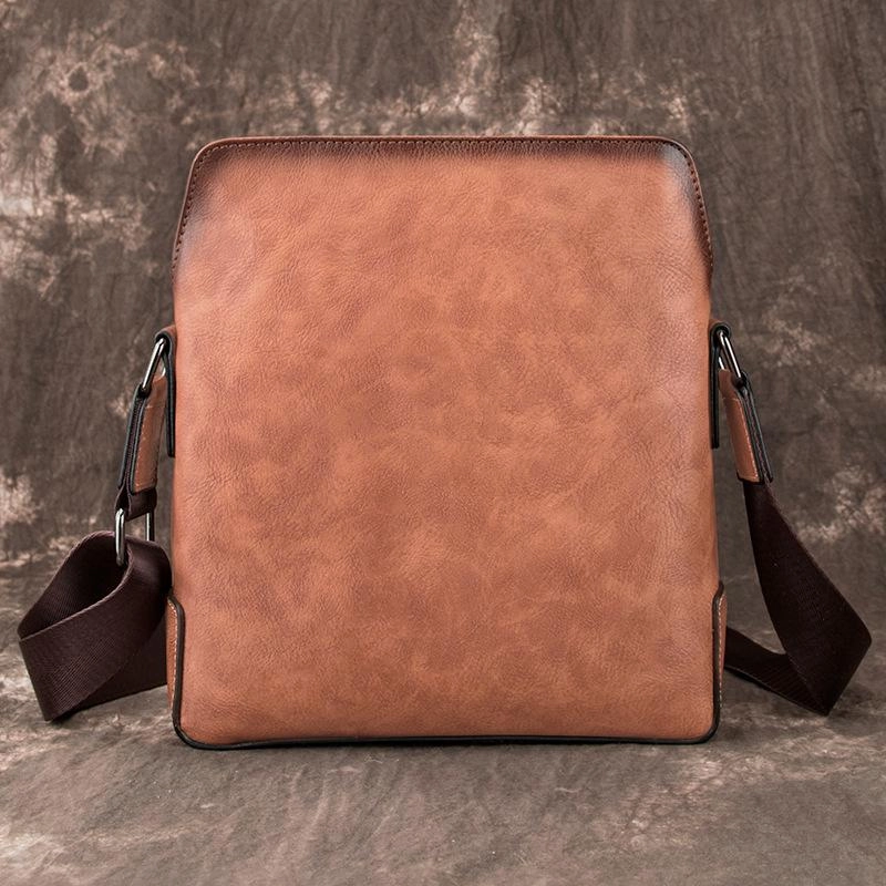 Versatile Accessory Compact Fit Vintage Coffee LEATHER MEN'S Small Side bag Brown Vertical Phone Bag MESSENGER BAG Courier Bag FOR MEN