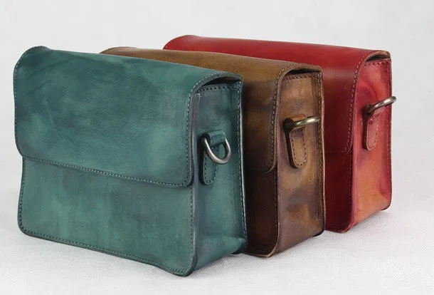 Handmade retro vintage leather Satchel Bag crossbody Shoulder Bag for girl women Stylish Organizer Fashion Dailywear