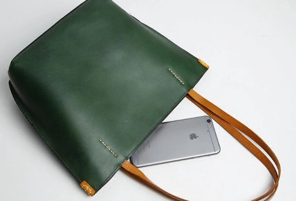 Genuine Leather Handbag Small Tote Bag Shopper Bag Shoulder Bag Purse For Women Casual Look