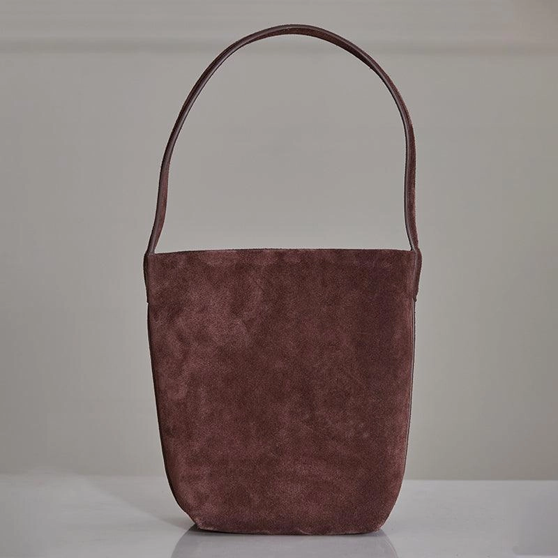 Autumn & Winter Suede Leather Bucket Bag | Women's Minimalist Shoulder Tote On The Go Accessory