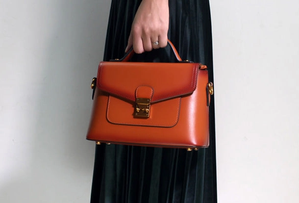 Sleek Line Elegant business carry Genuine Leather Bag Handbag Purse Shoulder Bag for Women Leather Crossbody Bag
