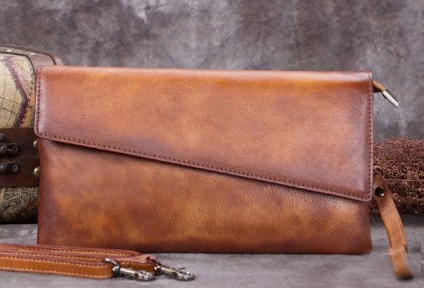 Practical and stylish bag Genuine Leather Clutch Vintage Wristlet Wallet Crossbody Bag Shoulder Bag Handbag Purse For Women