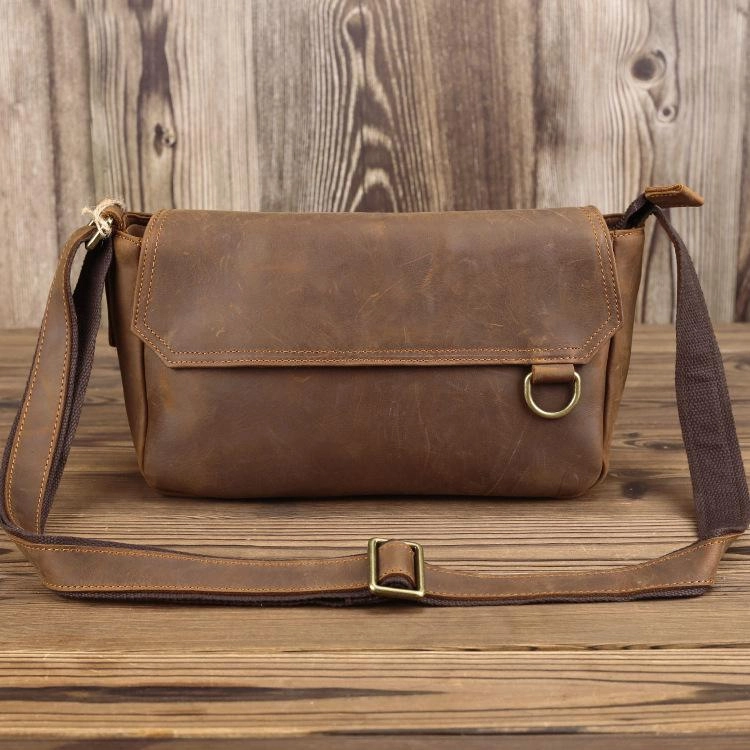 BADASS Brown LEATHER MENS SMall Postman BAG SIDE BAG COURIER BAG MESSENGER BAG FOR MEN Elegant Simplicity Simple Carry