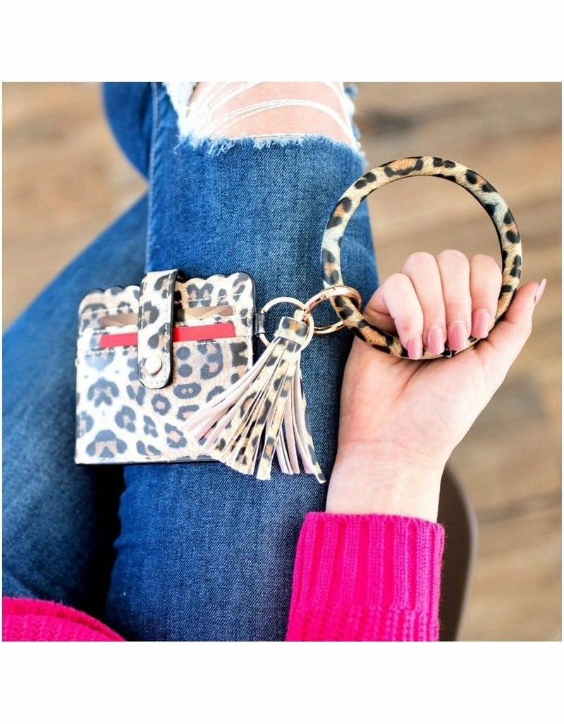 BB139X115 Various Pattern Bangle/Key-Chain/Wallet w/ ID Window Functional Style Compact Companion