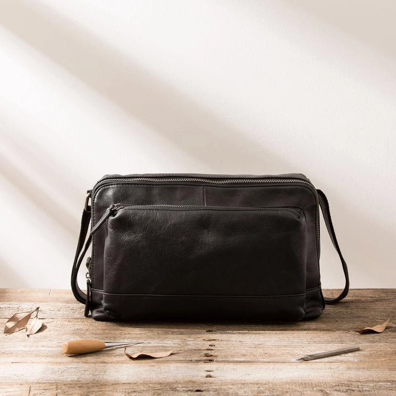 Daily Functionality Timeless Design Black Brown Cool Leather Mens Shoulder Bags Messenger Bags for Men