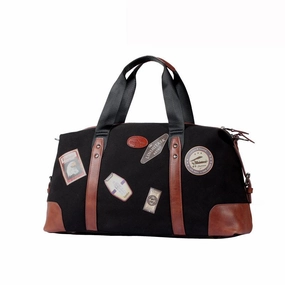 Black Fashion Canvas Mens Travel Bag Weekender Bag Duffle Bag Large Canvas Weekender Bag for Men Church Visit