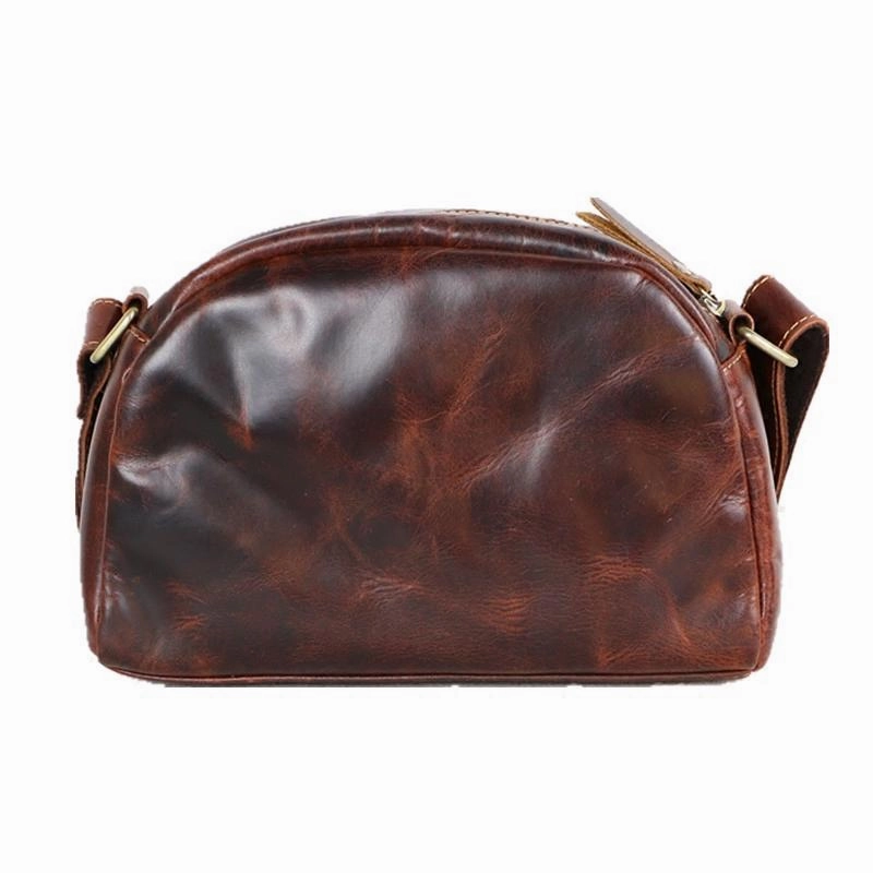 Street Style Black Leather Mens Casual Small Saddle Courier Bags Messenger Bag Coffee Brown Postman Bags For Men