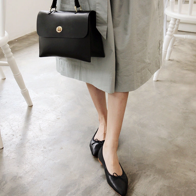 Black Leather Women Handbag Shoulder Bag Work Bag For Women Casual Office Everyday handbag