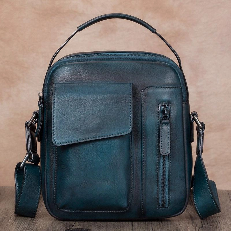 Smart Comfort Portable Organizer Black Vertical Mens Leather Messenger Bag Brown Side Bag Small Blue Handbag Courier Bag Postman Bag