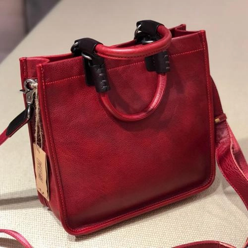 Black Vintage Womens Leather Handbag Brown Small Handbag Tote Shopper Purse Soft Finish Trendy Feature