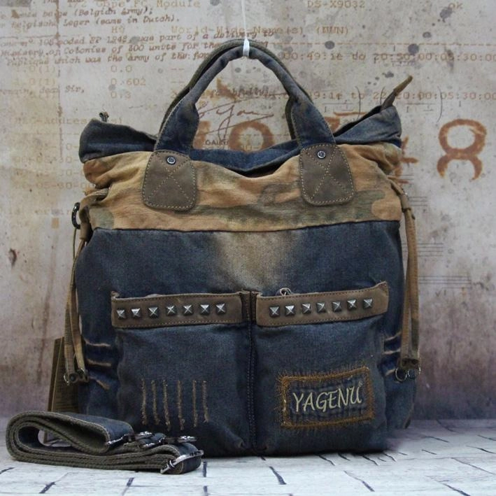 Blue Denim Mens Large Handbag Vertical Messenger Bags Casual Jean Postman Bags Courier Bag For Men Urban Lifestyle