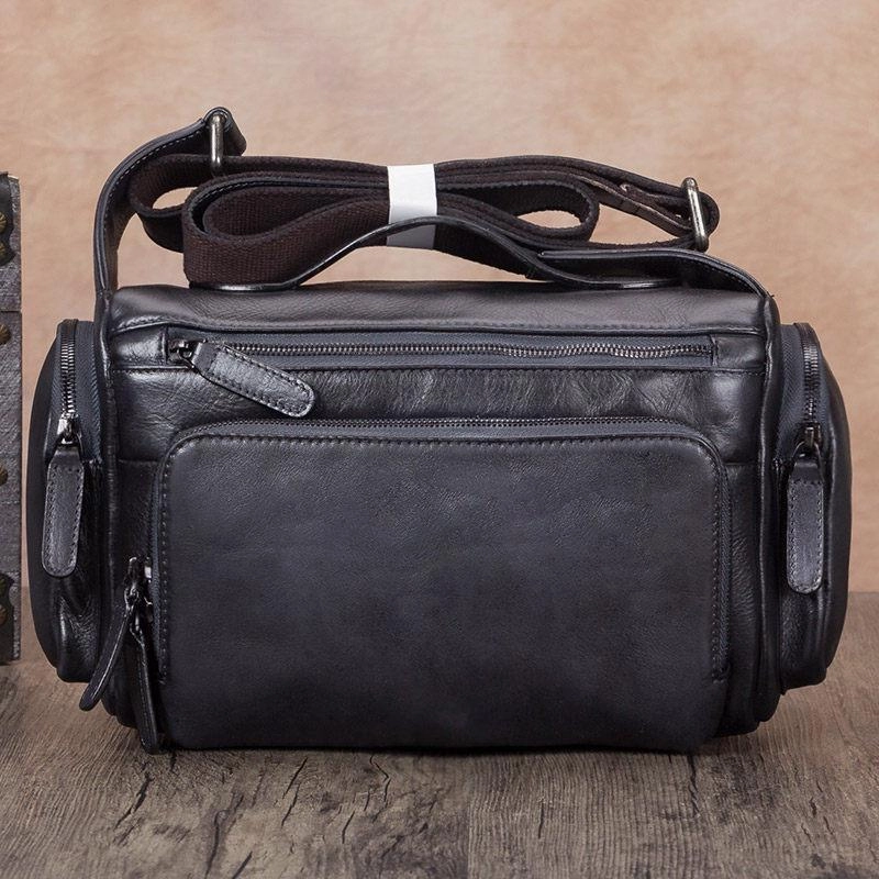 Blue VIntage Mens Leather Small Messenger Bag Tan SIde Bag Brown Courier Bag for Men Sleek Functionality Everyday Style