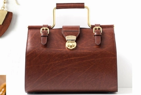 Genuine Leather Doctor Bag Womens Doctor Bag Purse Women's Vintage Doctors Bag Crossbody Elegant Finish Comfortable Grip