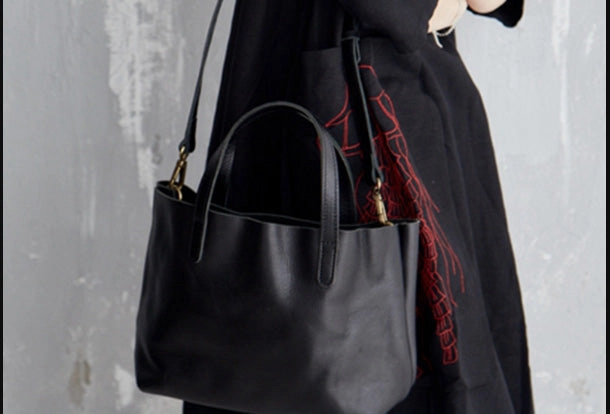 Street Style simple design Handmade Leather Handbag Tote Bag Purse Crossbody Bag Shoulder Purse For Women