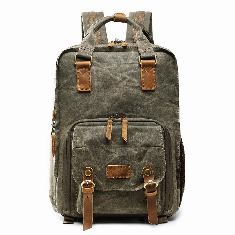 Trendy Structure Everyday handbag GREEN LARGE CANVAS WATERPROOF MENS CANON Handbag CAMERA BACKPACK NIKON CAMERA BAG DSLR CAMERA BAG FOR Women