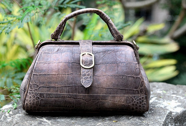 Neutral Tone Compact Companion Handmade vintage shoulder bag small doctor bag handbag for women