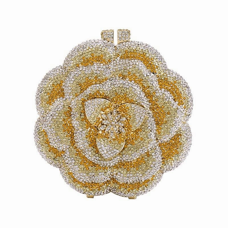Artisan Made Bridal Wedding Clutch, Handcrafted Flower Clutch Bag Rhinestone Floral Party Bag, Floral Crystal Rhinestone Shoulder Bag, Luxury Evening Bag