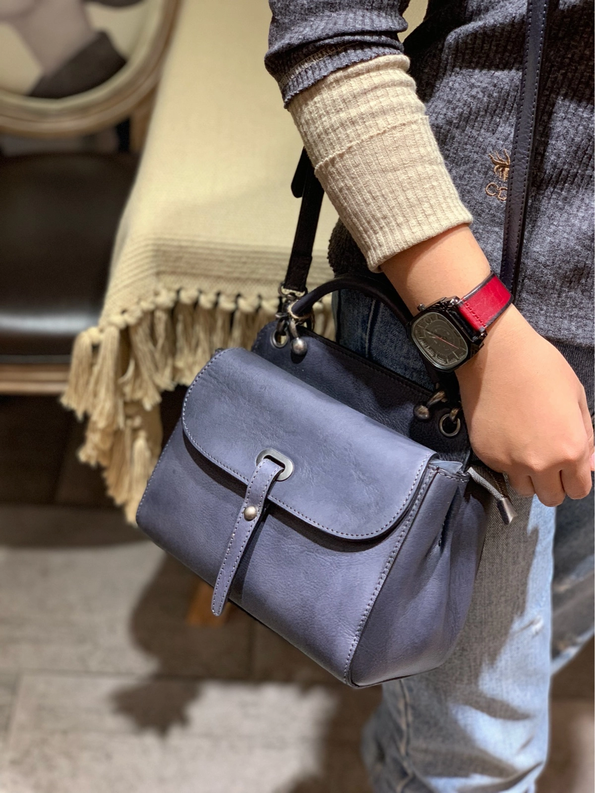 Brown Vintage Ladies Leather Square Satchel Handbag Purse Red SHoulder Bag Side Bag for WOmen Royal Blue Modern Accent