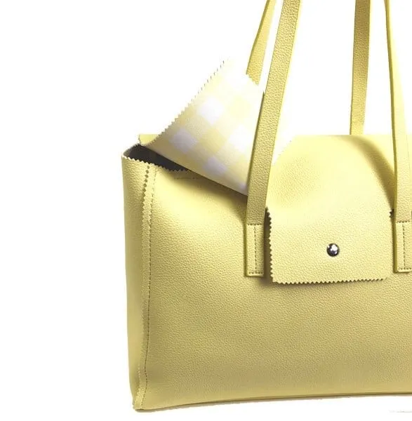 Fashionable Tote Eco-Friendly Shopper BTT19169 Everyday Tote w/ Gingham-Print Lining