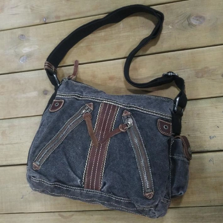 Versatile Comfort Canvas Black Mens 10 inches Small Postman Bag Messenger Bag Green Canvas Courier Bags For Men