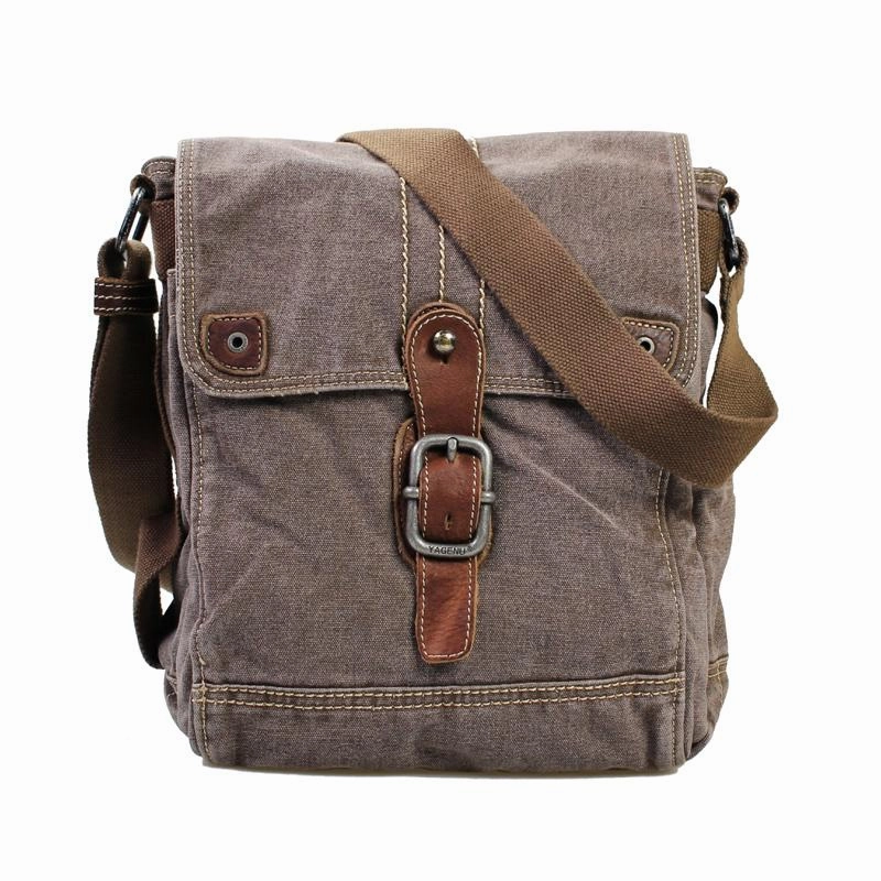 Canvas Black Mens 10 inches Small Vertical Postman Bag Messenger Bag Courier Bag For Men Modern Gear Urban Gear