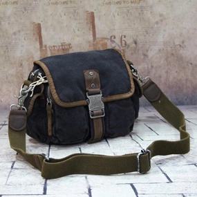 Canvas Black Mens Khaki Messenger Bags Small Postman Bag Canvas Courier Bag For Men Functional Comfortability