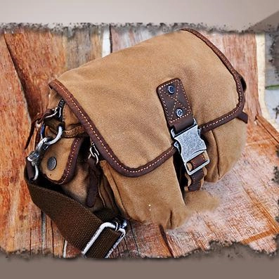Functional utility Canvas Black Mens Khaki Messenger Bags Small Postman Bag Canvas Courier Bag For Men