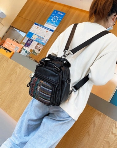 Modern Office Canvas Convertible Boho Backpack Crossbody Bag Women Gray Canvas Convertible Boho Crossbody Handbags