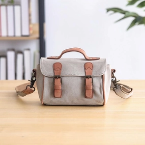 Canvas Leather Womens Green handbag Side Bag Khaki Messenger Bag Small Shoulder Bag For Men Metal Detail Elegant Edge