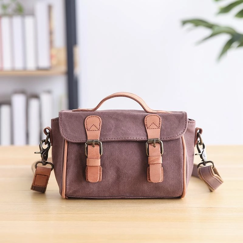 Waterproof Fabric Smart Carry Canvas Leather Womens Green handbag Side Bag Khaki Messenger Bag Small Shoulder Bag For Men