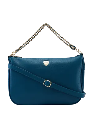 Provides the flexibility of a versatile accessory for all occasions Versatile Fashion Gear Caprese Maisie Large Teal Crossbody Bag