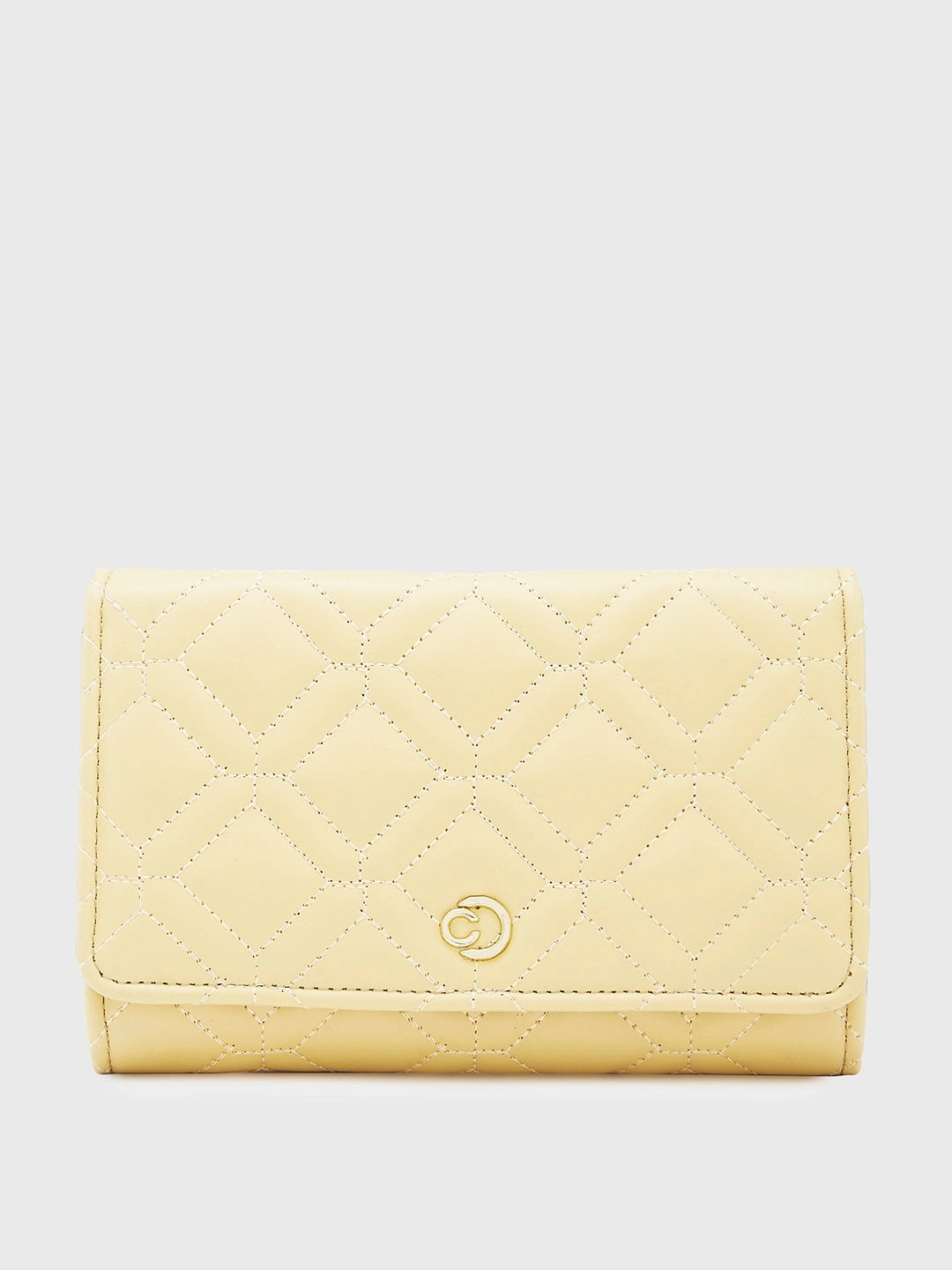 Fashion Fit Caprese Berdine Large Light Yellow Flapover Wallet