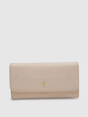 Caprese Betty Large Light Gold Flapover Clutch Everyday Refinement
