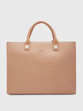 Practical Companion Urban Travel Caprese Pink Cloud Large Brown Tote Bag Modern Appeal