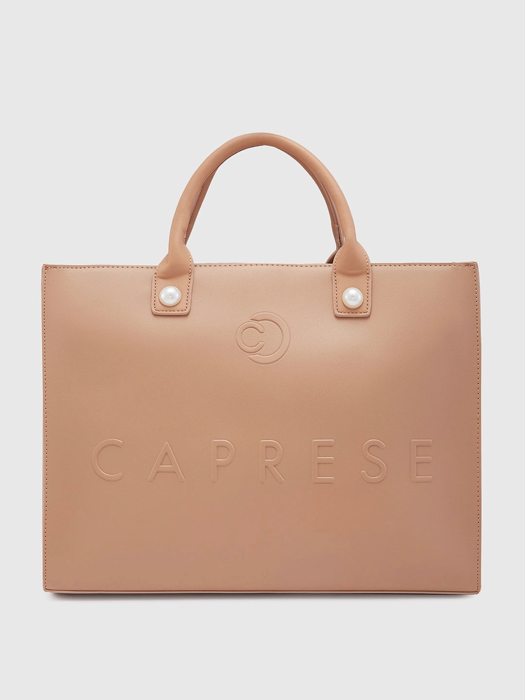 Practical Companion Urban Travel Caprese Pink Cloud Large Brown Tote Bag Modern Appeal