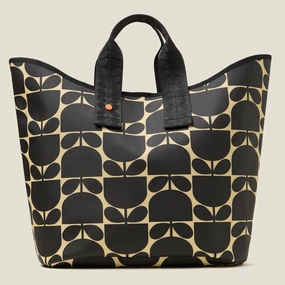 Daily Carry Everyday Durability Carryall Large Tote - Block Flower Monochrome