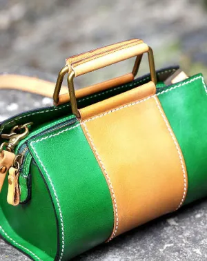 Compact Tote Handmade handbag cute purse leather crossbody bag shoulder bag women