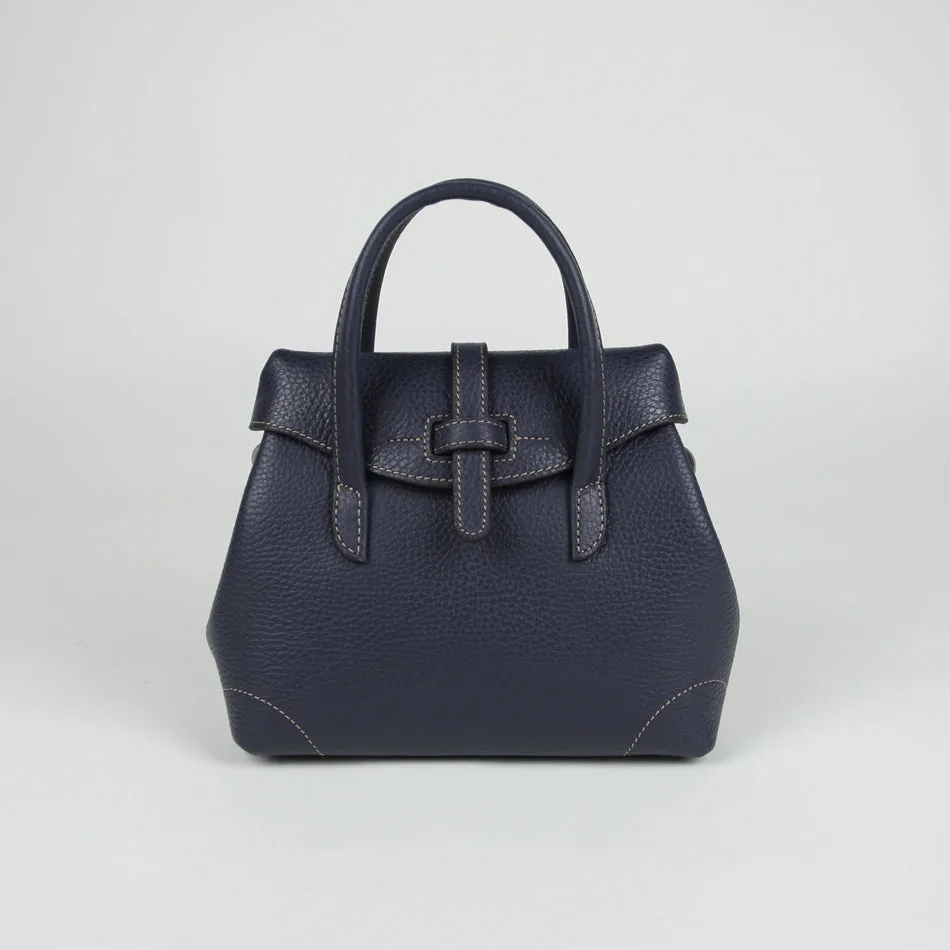 Small Womens Black Leather Handbag Purse Leather Navy Mini Shoulder Bag Handbag Purse for Ladies Luxury Appeal Sleek Utility