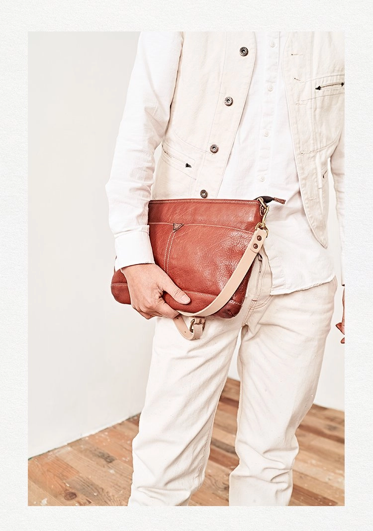 Practical Everyday Casual Black Leather Mens 10'' Messenger Bag Brown Courier Bag Side Postman Bag For Men