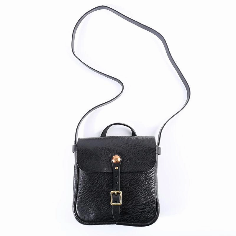 Compact Solution Casual Black Leather Mens Cool Square Side Bag Messenger Bag Vertical Brown Small Postman Courier Bag for Men