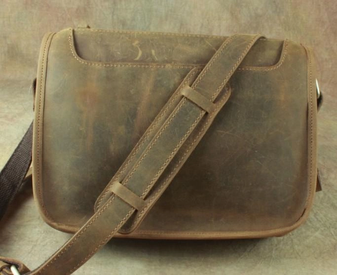 Daily Utility Lightweight Design Casual Leather Brown Mens Vintage 10inch Side Bag Messenger Bag Shoulder Bags For Men