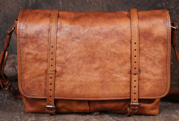 Genuine Leather Mens Cool Messenger Bag iPad Bag Chest Bag Bike Bag Cycling Bag for men Comfort Accessory Casual Outfit