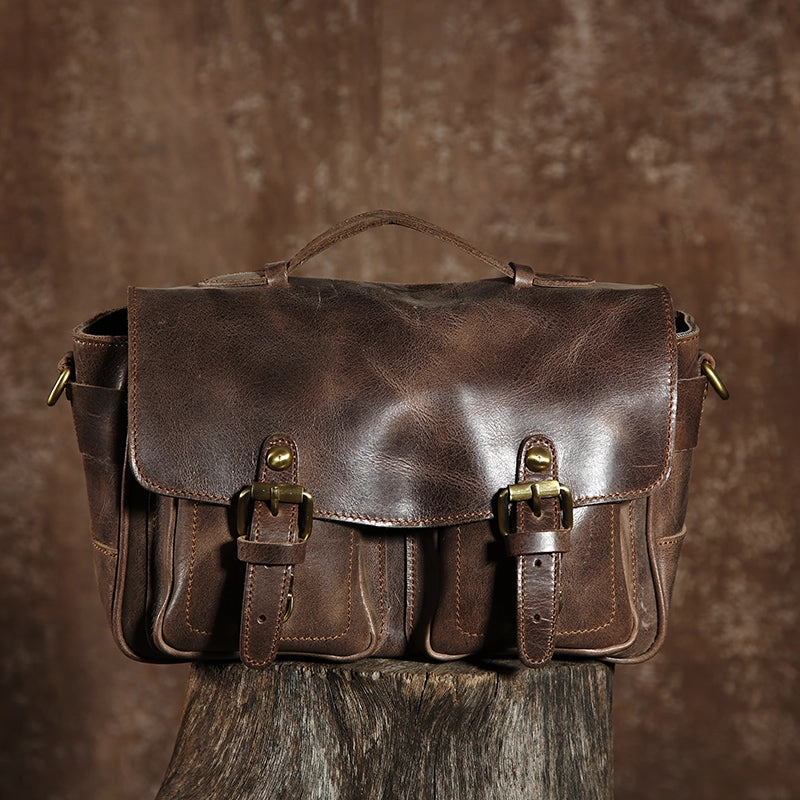 Portable Comfort Cool leather men Camera bag messenger bags vintage shoulder bag for men