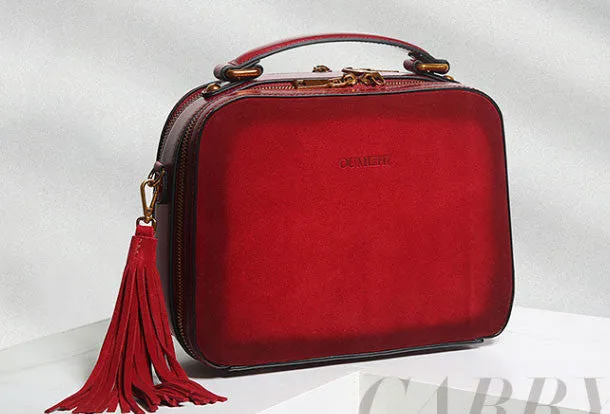 Brown Genuine Leather handbag shoulder bag for women leather Side bag City Style Classic Feature