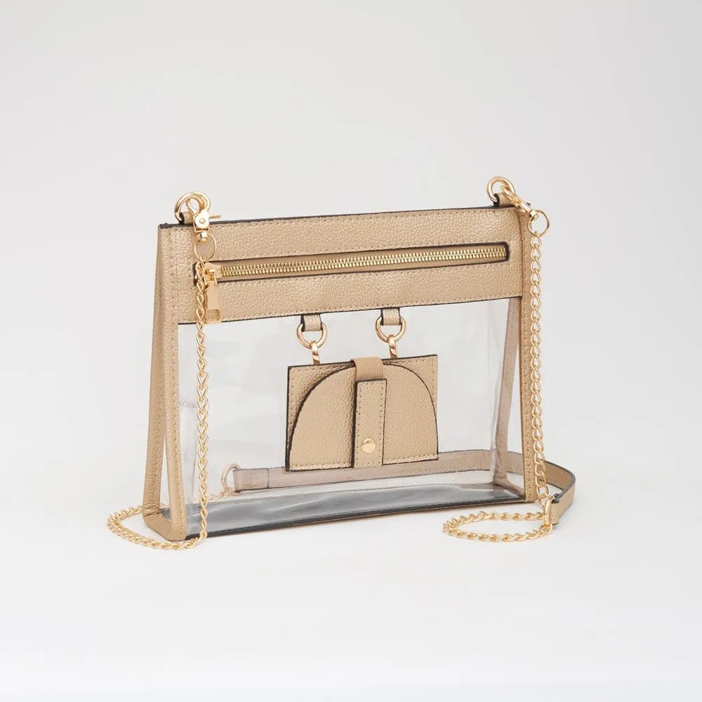 Made with high-quality materials that stand up to daily use TG10666 Clear Gameday Crossbody Bag With Sunglasses Holder