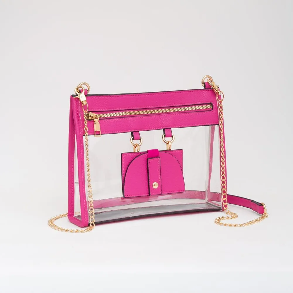 TG10666 Clear Gameday Crossbody Bag With Sunglasses Holder Lightweight Journey Comfort Accessory