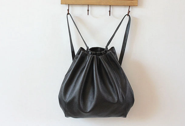 Street Aesthetic Day Tripper Genuine Leather Backpack Bag Tote Bag Shoulder Bag Handbag Purse For Women