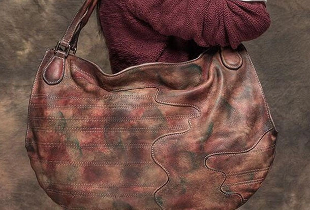 Handmade Leather handbag purse shoulder bag for women leather shopper bag Smart Detail Subtle Detail